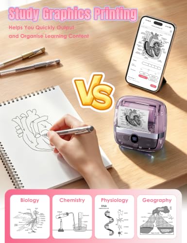 Image of 300 DPI Logging Supplies T02 Pro Mini Printer Gift for Teen Girls Women Mini Thermal Printer Portable Thermal Printer Study Supplies for School Home Gifts