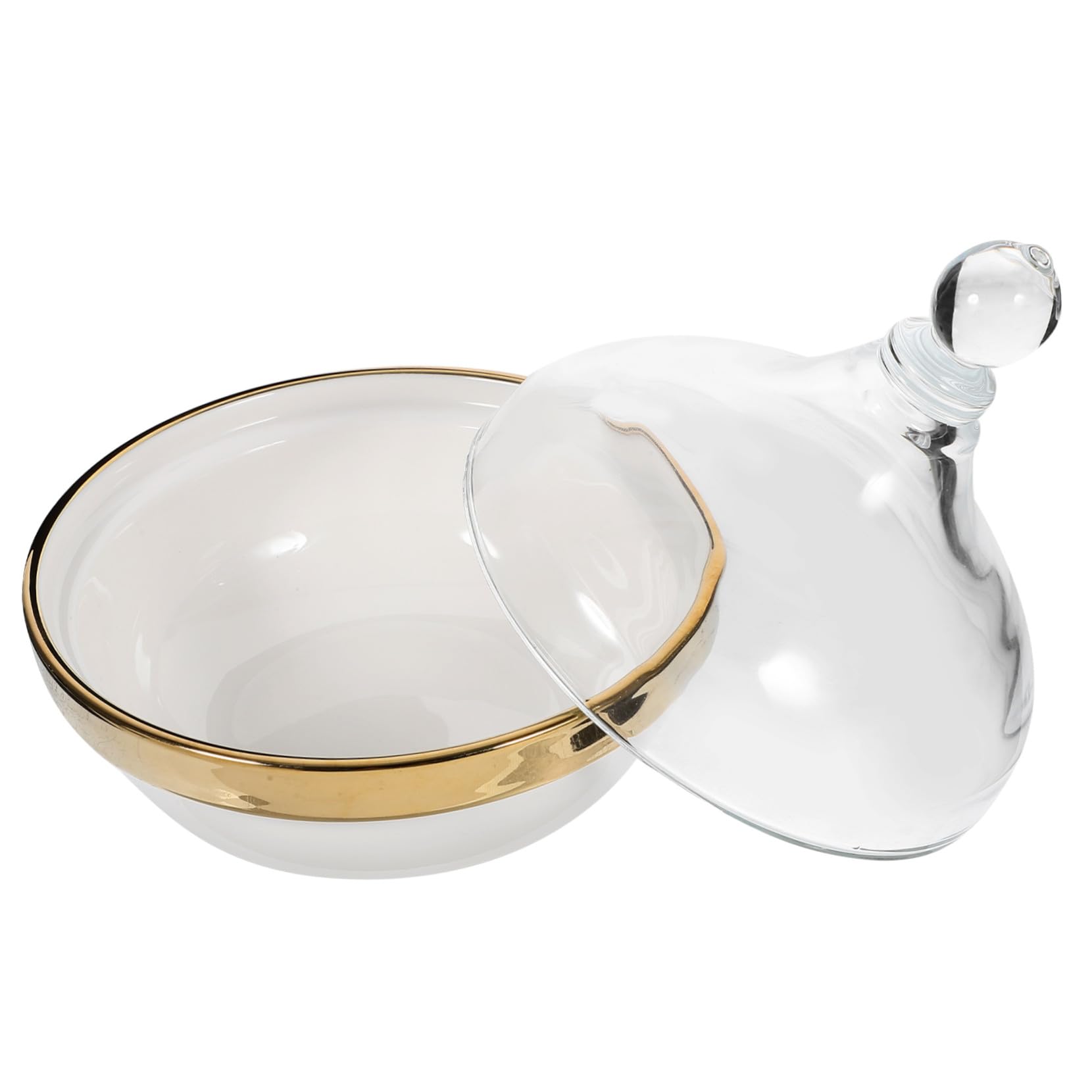 Tazón de Postre con Tapa de Cerámica Blanco 1 Pieza | Uso Múltiple para Pastel Esponjoso, Pudín y Fruta, Acabado Simple y Elegante, Apto para Cenas y Reuniones