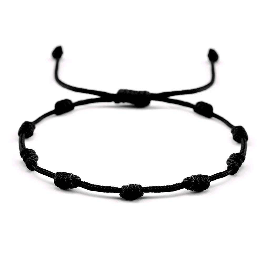 Bracelet Protection, Evil Eye Thread Band for Womens, Mens, Girls, Boys. Black Cord Adjustable Bracelet Set Of 2Pc