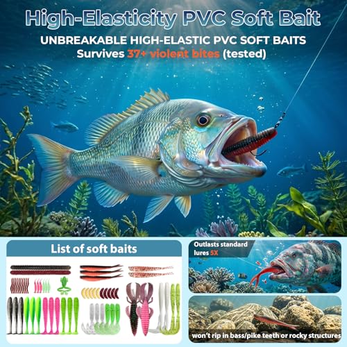 ShinHye Fishing Lures Kit de Pesca 193Pcs Accesorios y Caja de Aparejos miniatura 5