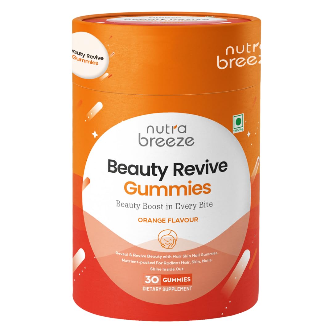 Nutrabreeze Hair Gummies For Women and Men | 90 Days Pack | Beauty Gummies For Hair Growth, Skin Glow & Strong Nails | Orange Flavour (B0CZLCYPR8) Amazon Price History, Amazon Price Tracker