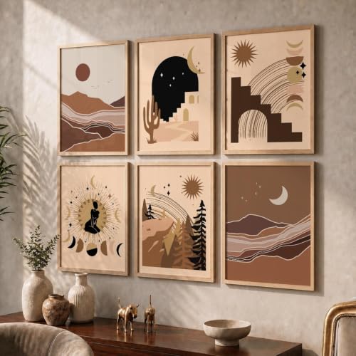 Image of kotart Premium Digital Paintings with Frame for Home Decoration - Painting for Living Room Bedroom Office Room Decor - Painting for Wall Decoration - Pack of 6 (Art 9, 19x25 inch)