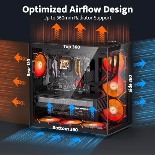 Boîtier PC haut débit d'air darkFlash C280 pour setup gaming immersif - 4