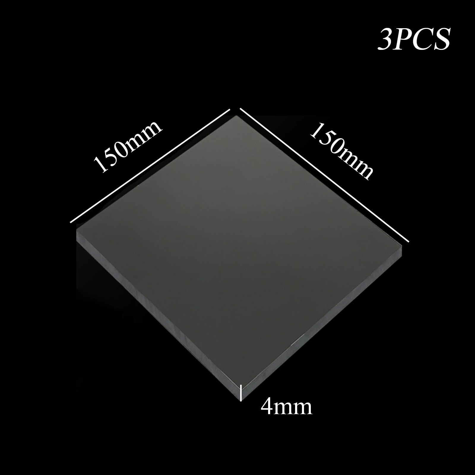 COYOUCO 3 Pcs Black Bakelite Phenolic Laminated Resin Board Sheet for Electrical and Electronic Fixtures, DIY Crafts, 150 X 150Mm,4mm