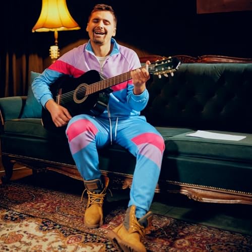 Image of Arssm Retro 80s 90s Outfit Sets for Men Vintage Jacket and Joggers Sweatpants 80s Tracksuit Streetwear