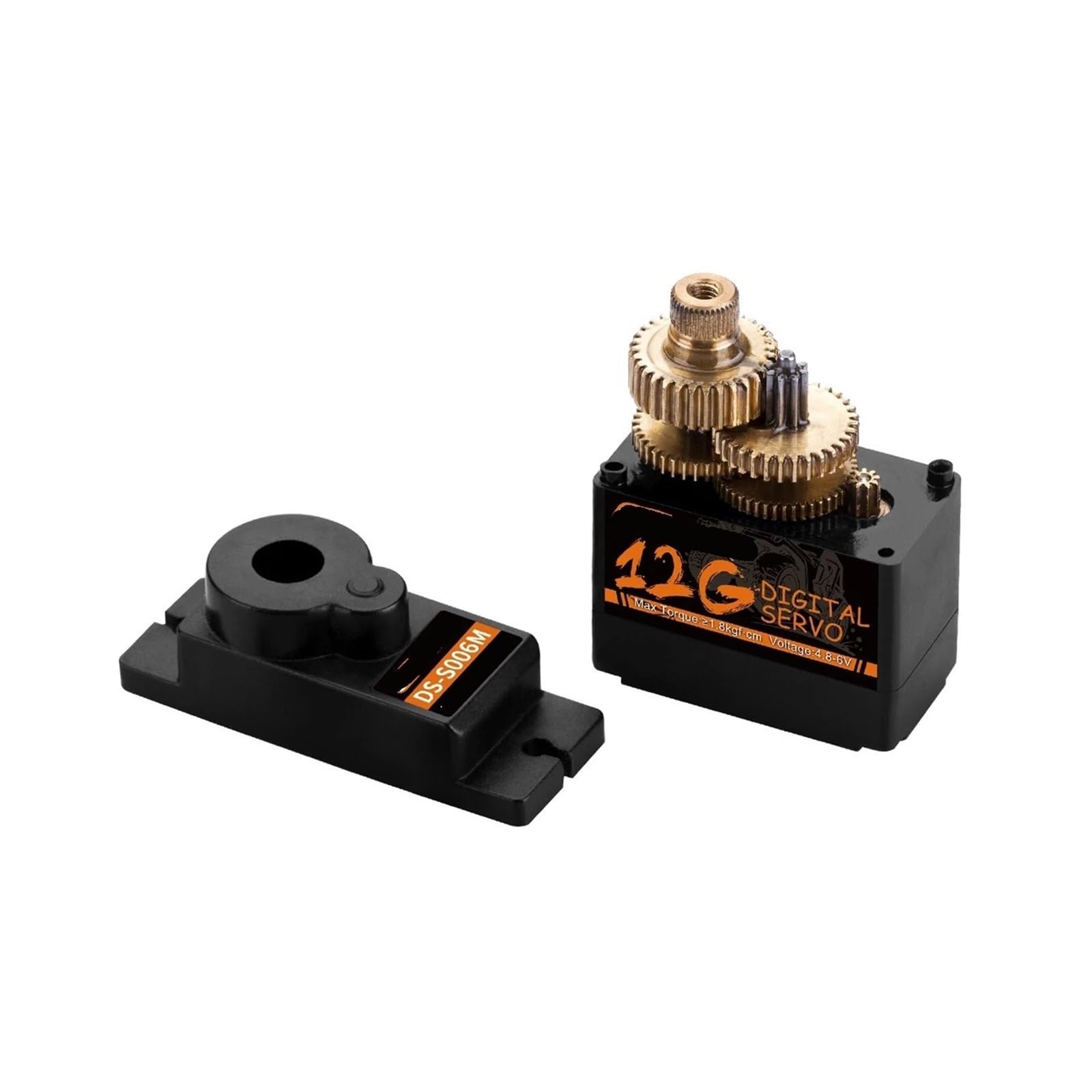 Servo digitale nero da 8 g, 9 g, 12 g, torsione da 1,5 kg, alta precisione con kit braccio di montaggio (12 g servo)