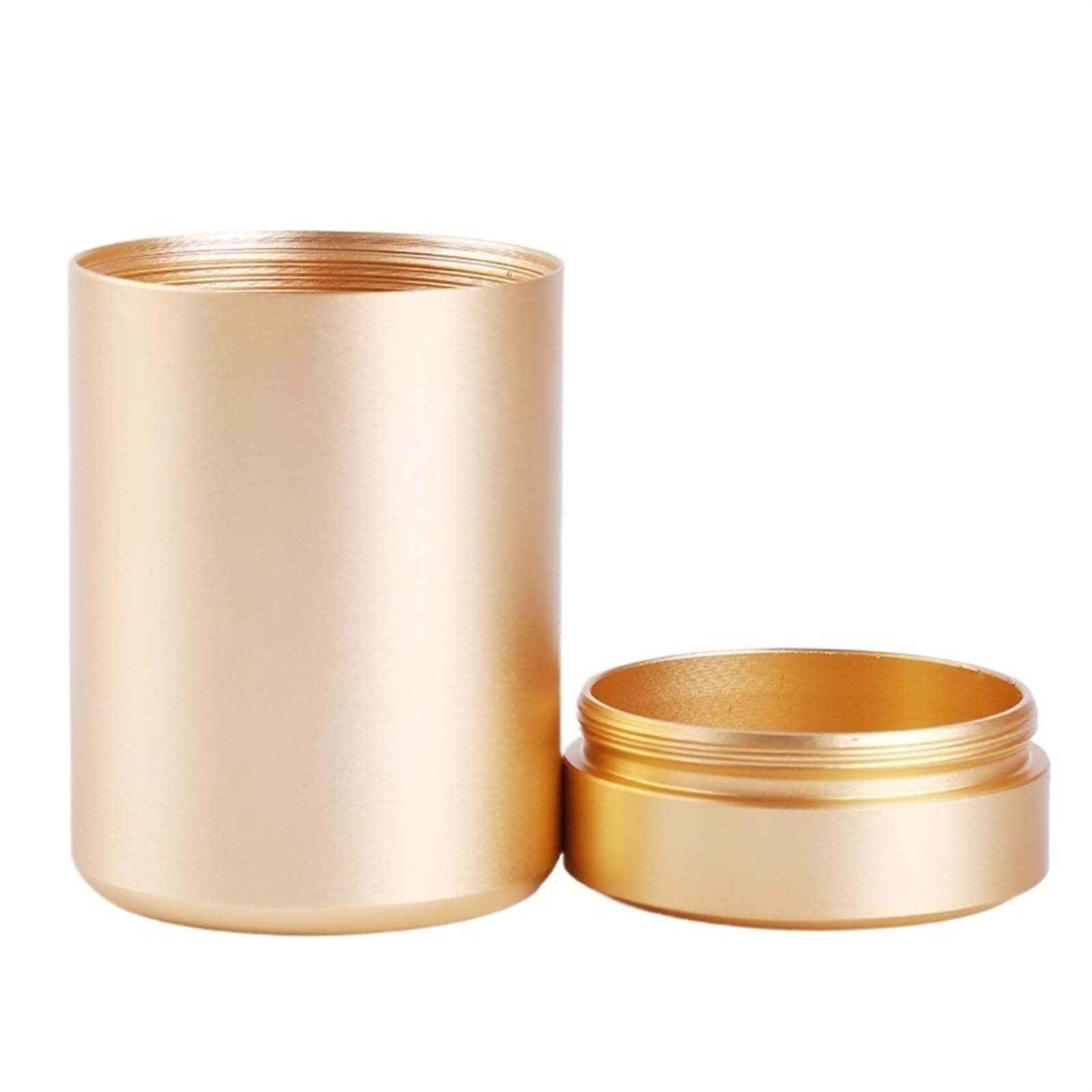 AYWTIUN tea storage jars Metal Airtight Container Aluminum Herb Stash Sealed Can Tea Jar Storage Boxes(Gold)