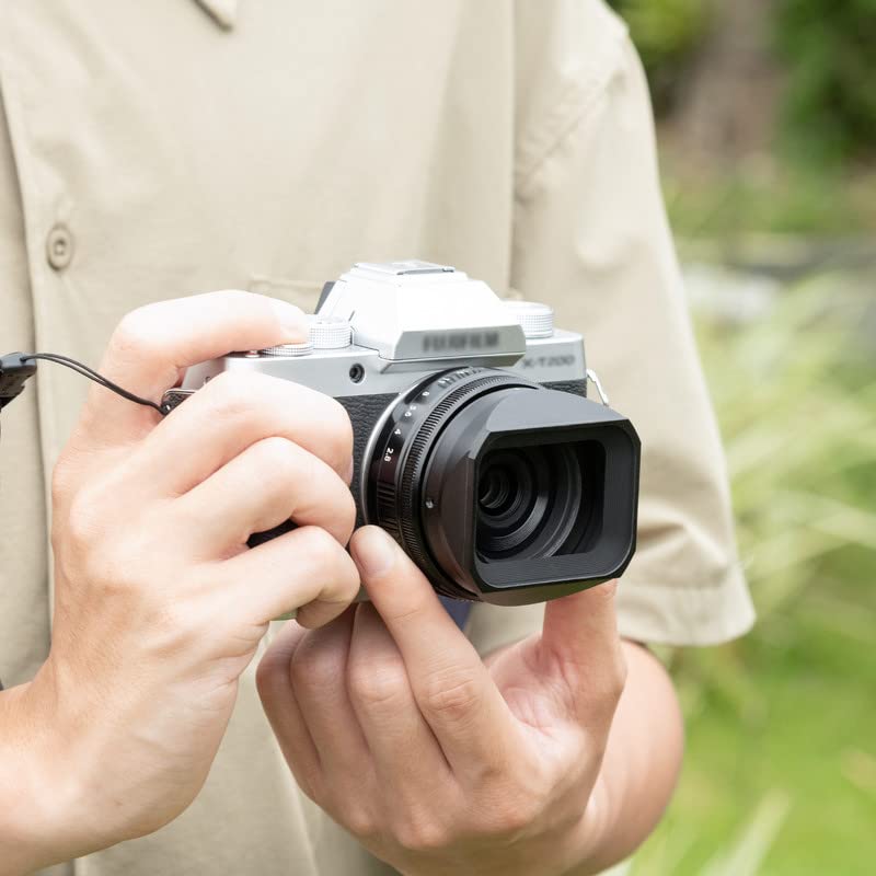 JJC LH-XF27 Paraluce in Metallo con Cappuccio per FUJIFILM XF 23mm XF 27mm F2.8 R WR, Sostituisce il Paraluce Originale Fujifilm LH-XF27, Riduce il Bagliore Dell'obiettivo - Protegge L'obiettivo