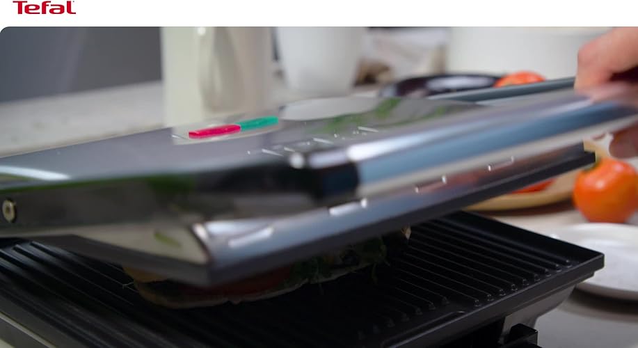 Bild 6 - Tefal Kontaktgrill – Perfekte Grill-Ergebnisse im Alltag, fettarmes Grillen von Paninis, Steaks und Gemüse, hochwertige Antihaft-Grillplatten, einfache Reinigung, stilvolles Design für moderne Küchen