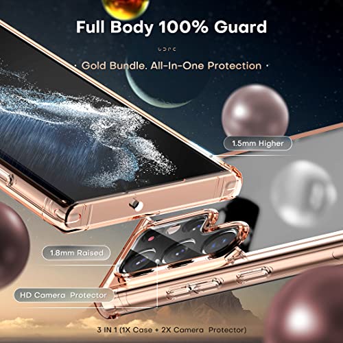 Image of TOCOL for Samsung Galaxy S22 Ultra Case, Translucent Matte Hard Back [Military Grade Shockproof] [Anti-Scratch & Anti-Fingerprint] Slim Fit Protective Cover for Galaxy S22 Ultra Case 6.8'', Rose Gold