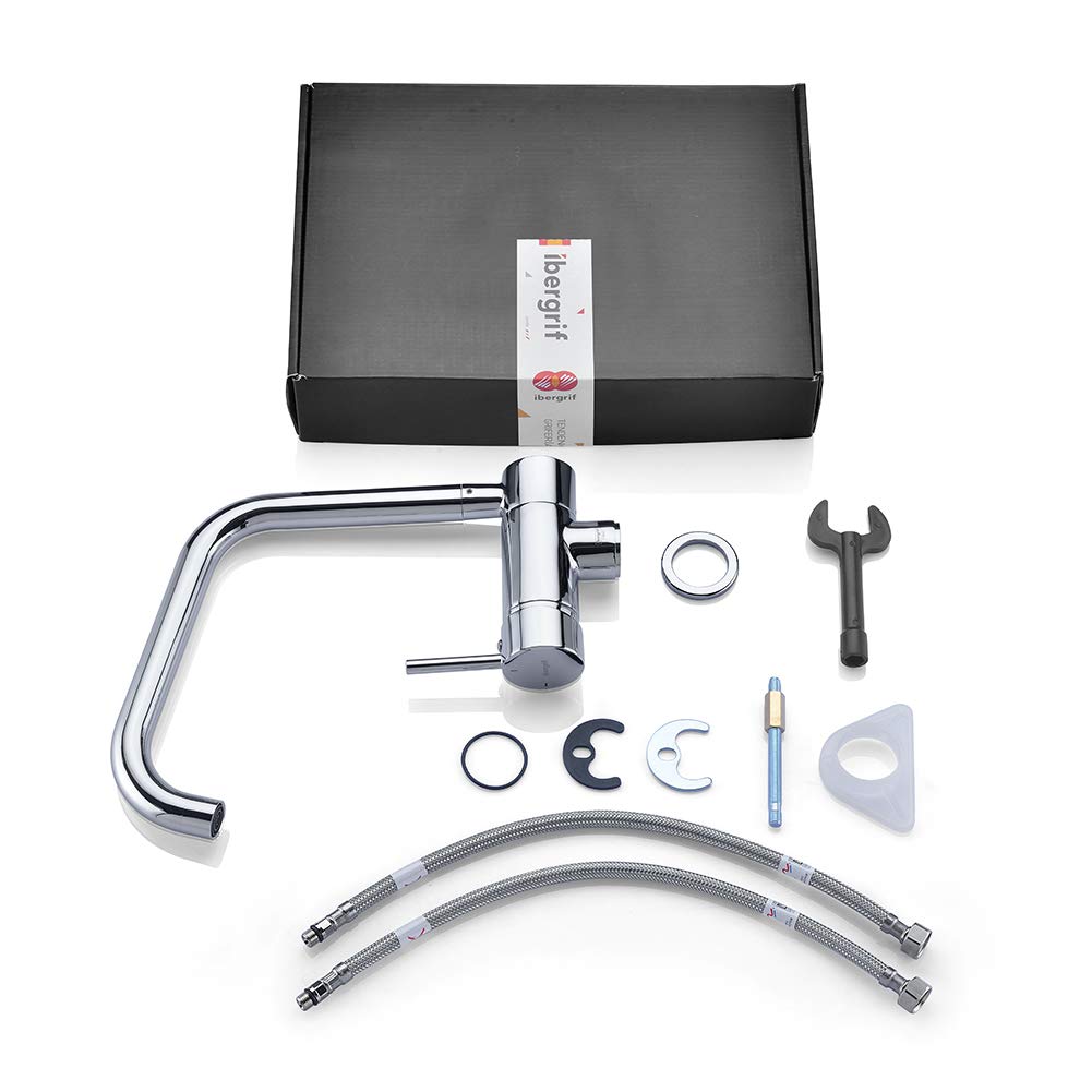 Ibergrif Grifo de Cocina Abatible 180° Giratorio 360°