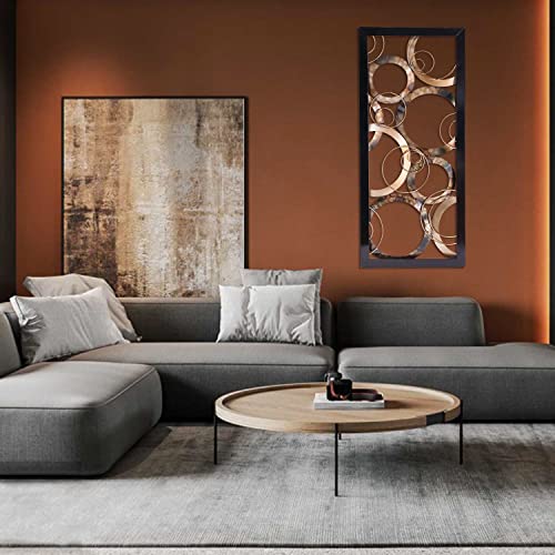 Adeco Modern Wall Decor For Living Room, 32 X 14 Inch Large Metal Wall Art Sculptures Antique Finish For Bedroom, Hallway, Dinning Room #TOP7