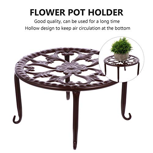 Yardwe Suporte de plantas em vaso de metal à prova de ferrugem para ferro de arte de vaso de flores,