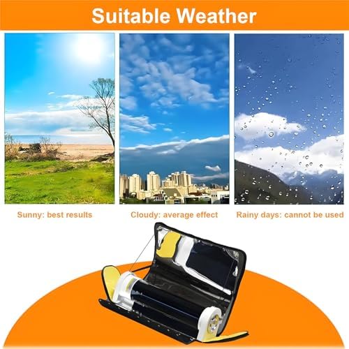 Solar Stove Portable Stove Solar Oven - Solar Cooker for Outdoor Cooking with 4.5L Large Capacity with Theometer, for Camping Hiking and Family Party