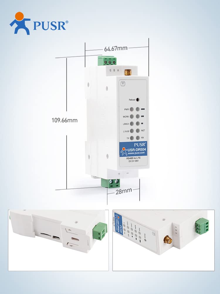 USR-DR504-EUX barra din GSM GPRS 4G LTE modem modbus modem da rs485 a 4g Europe/Middle East/Africa/Korea/Thailand/India