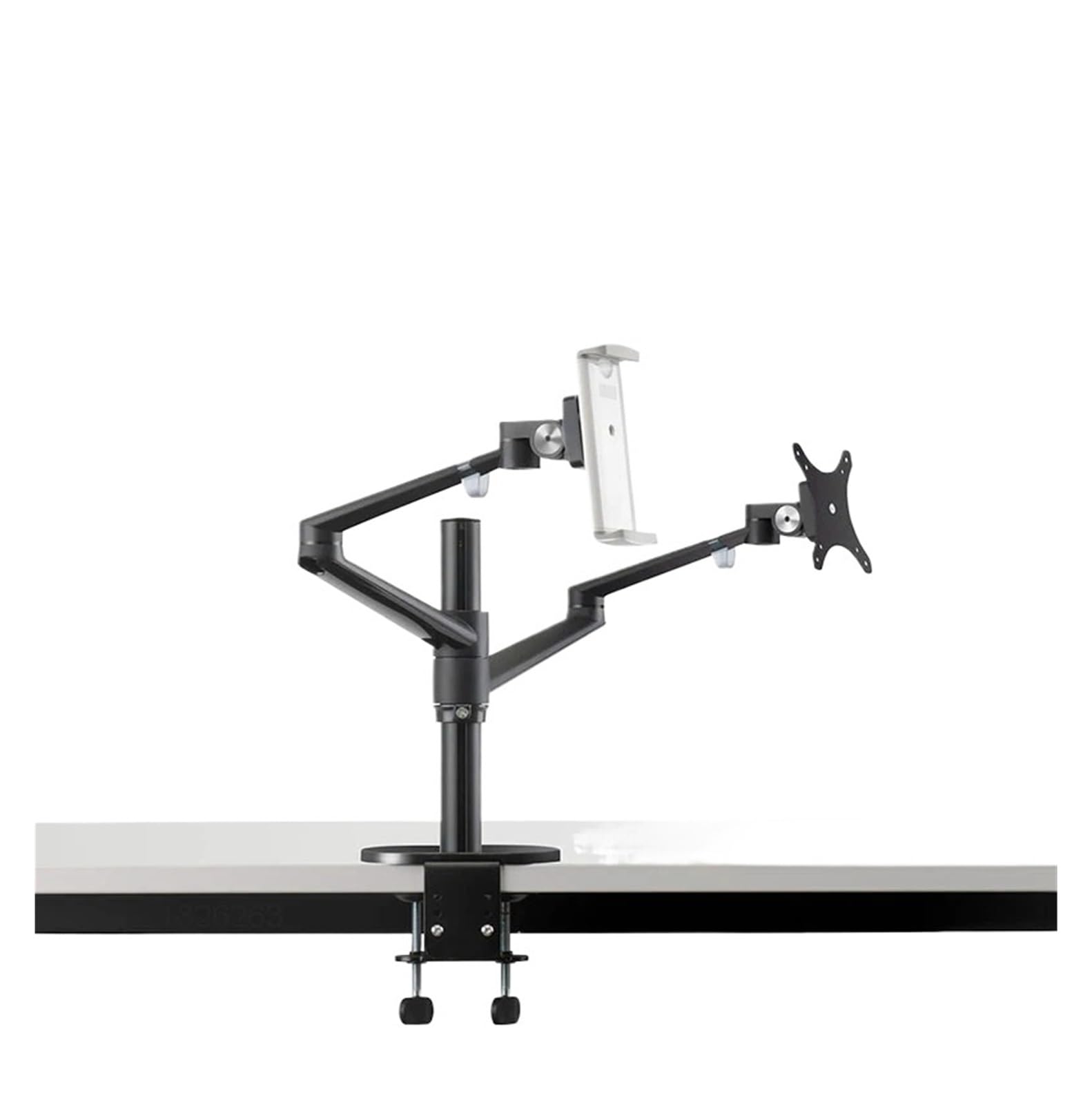 TKJfdTY Aluminum Alloy Height Adjustable Desktop Dual-Arm 17-32 Inch Monitor Stand + 10-17，Type h