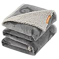 Feandrea Waterproof Dog Blanket, Sherpa Fleece Pet Blanket for Large and Extra Large Dogs, Cats, 203 x 152 cm, XXL, Machine Washable, Reversible Dog Couch Cover Protector, Grey PPB080G01