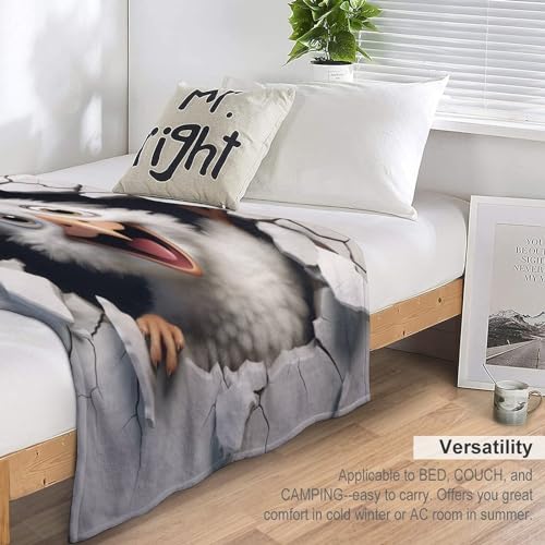 Couverture oiseau en polaire flannel douce, idée cadeau lit