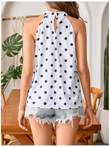 Image of RoseSeek Women's Tropical Paisley Halter Blouse Boho Shirt Vacation Tops