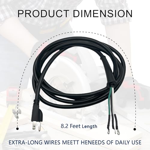 Image of 95104L Circular Saw Power Cord-1pc | Compatible with SKILSAW Saw SPT77W, SPT77WM, SPT77WML, SPT78W, SPT70WM, SPT78MMC, SPT70V, SPT55, and HD77-02