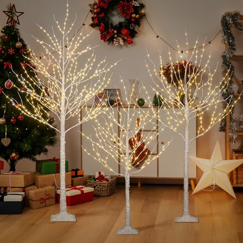 Lightshare-Lighted-Birch-Twig-Tree-with-Fairy-Lights-4FT-6FT-and-8FT-Pack-of-3-Warm-White-for-Indoor-Outdoor-Home-Christmas-Holiday-Decoration Lightshare Lighted Birch Twig Tree with Fairy Lights 4FT 6FT and 8FT Pack of 3 Warm White for Indoor Outdoor Home Christmas Holiday Decoration