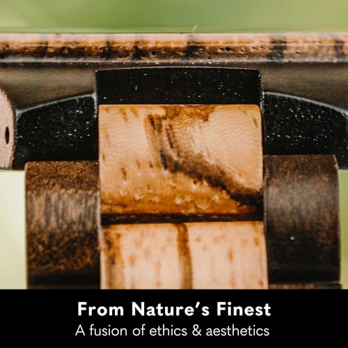 Treehut Wooden Watches for Men, Great Japanese Quartz Analog, Stylish Exotic Watch with Adjustable Stainless Steel Clasp, Buckle, Made from Ebony and Walnut Wood, Relojes Hombre Mujeres3
