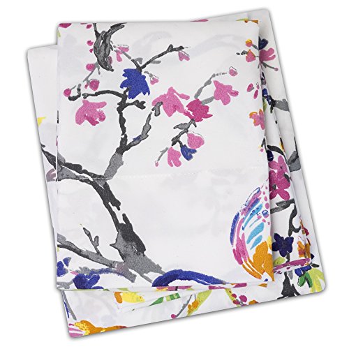 Image of 1500 Supreme Collection Extra Soft Botanical Bright Whimsical Watercolor Pattern Sheet Set, Full - Luxury Bed Sheets Set with Deep Pocket Wrinkle Free Bedding, Printed Pattern, Full