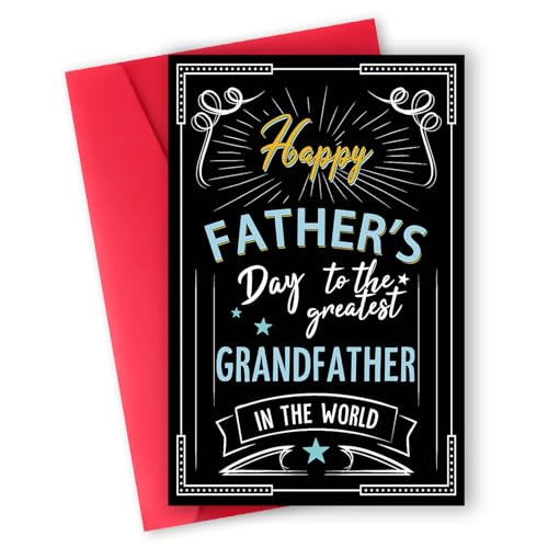 ATTLVV Funny Grandpa Fathers Day Card,Unique Fathers Day Card Gifts for Grandpa,Happy Father's Day Cards from Grandson Granddaughter Kids
