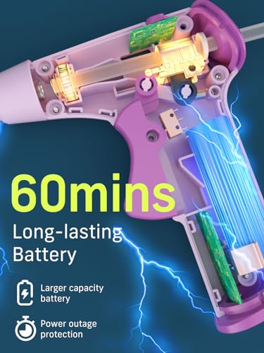 Image of Narbell 2 Pack Cordless Hot Glue Gun with 30 Glue Sticks | 12s Fast Preheating, 2A Battery, Smart Power-Off, Anti-Drip, USB-C Rechargeable Hot Melt Glue Gun for DIY Craft Gift