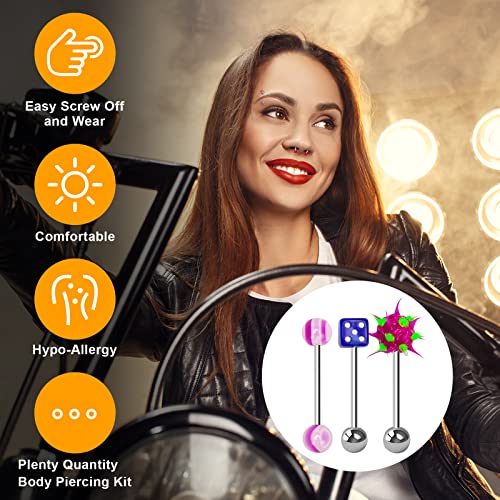 CrazyPiercing Lot of 110PCS Body Jewelry Piercing Eyebrow Navel Belly Tongue Lip Bar Ring2