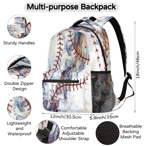 Sac à dos imprimé marbre grand format mixte pour école et voyage - 2
