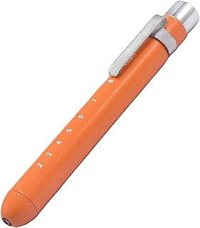 AAProTools Pen Light Nurse Penlight Medical Reusable White Led Pen Light with Pupil Gauge Measurements for Doctor Stethoscope Healthcare Nursing School Students(Orange)
