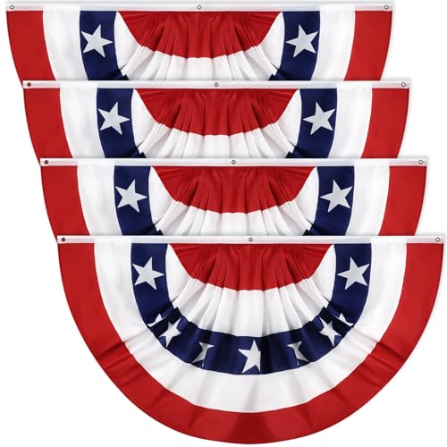 American Bunting Flags Outdoor 3x6 FT 4th of July Decorations 4 Pack
