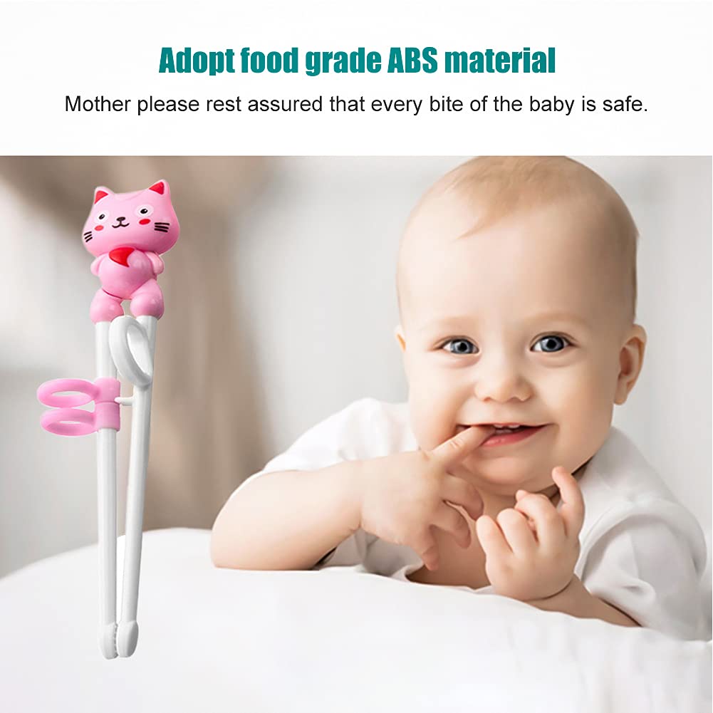 4 Paia Bacchette Allenamento Per Bambini - Con Anello Guida, Facili Da Usare, Theme Animali Colorati