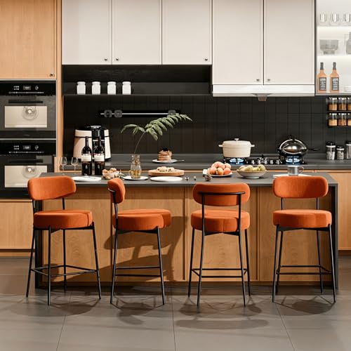 DYHOME Bar Stools Set of 4, Burnt Orange 24 Inches