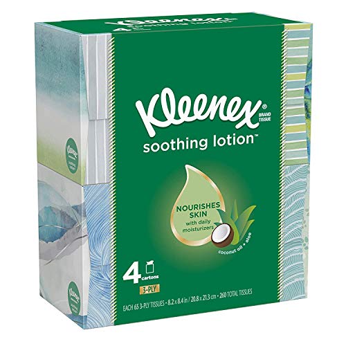 Kleenex, Soothing Lotion Tissues, 3-ply Infused With Unique Lotion Formulation Made With Aloe