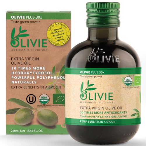 Organic High Polyphenol Extra Virgin Olive Oil, 30x More Hydroxytyrosol, Polyphenols 1250 mg/kg &...