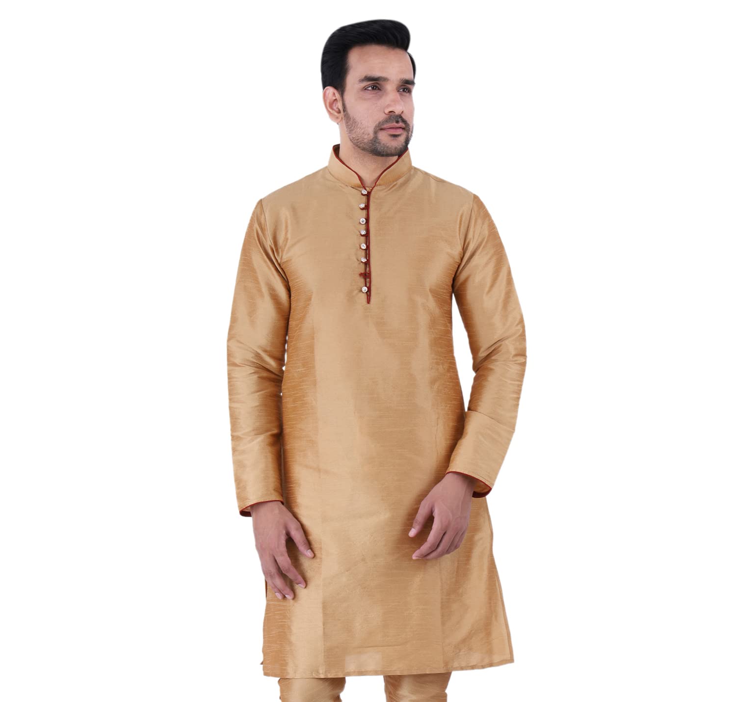 huzur Mens Silk Loop Button Kurta Only-picture-56