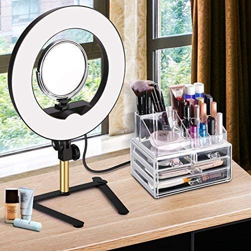 Image of GIFTMAX Pro Beauty Mirror with 2X Magnification for Ring Light Best for Makeup Artist, Models, Infulencers,