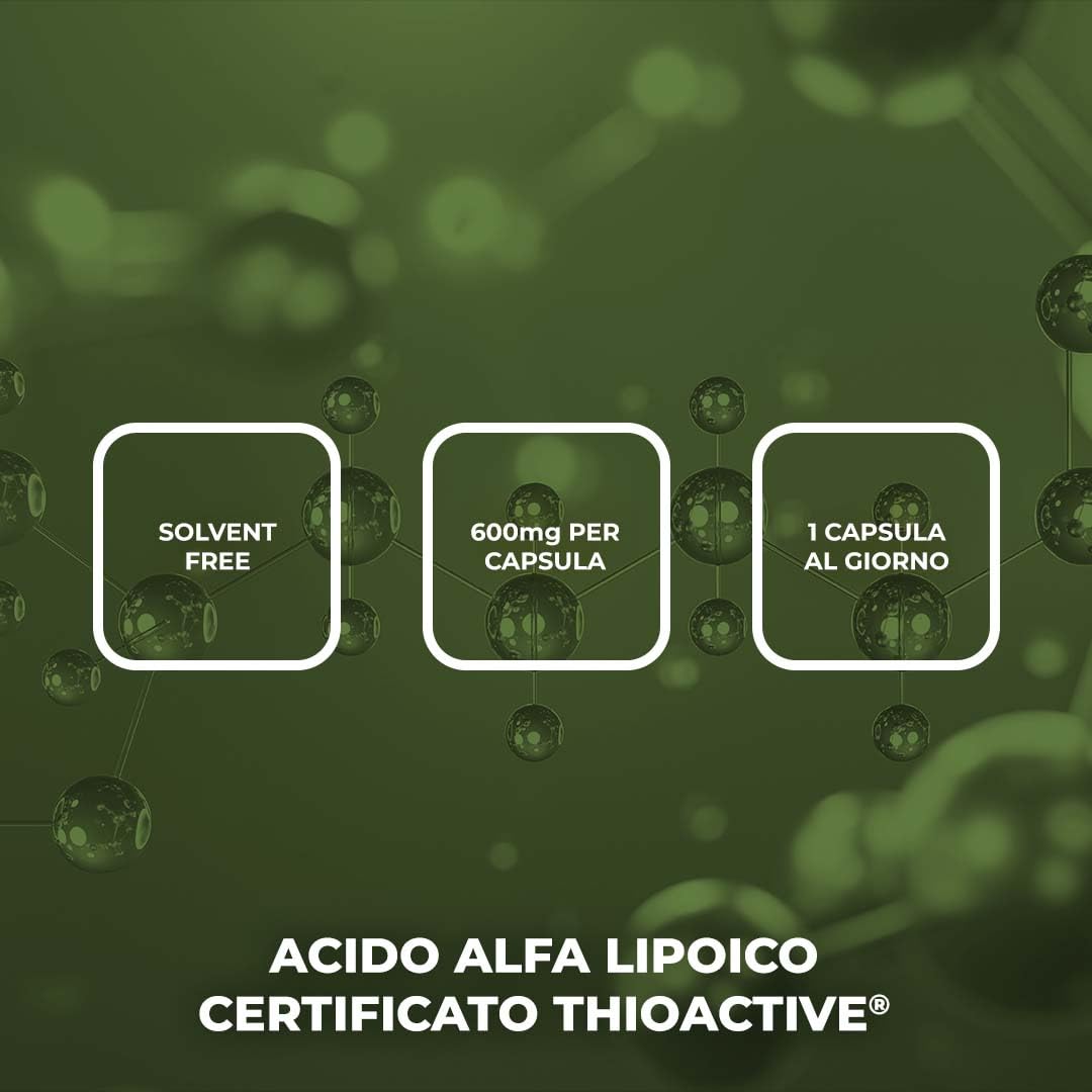 Acido Alfa Lipoico Certificato ThioActive® - 600mg - 90 capsule (scorta di 3 mesi) - Dosaggio elevato - Vegan