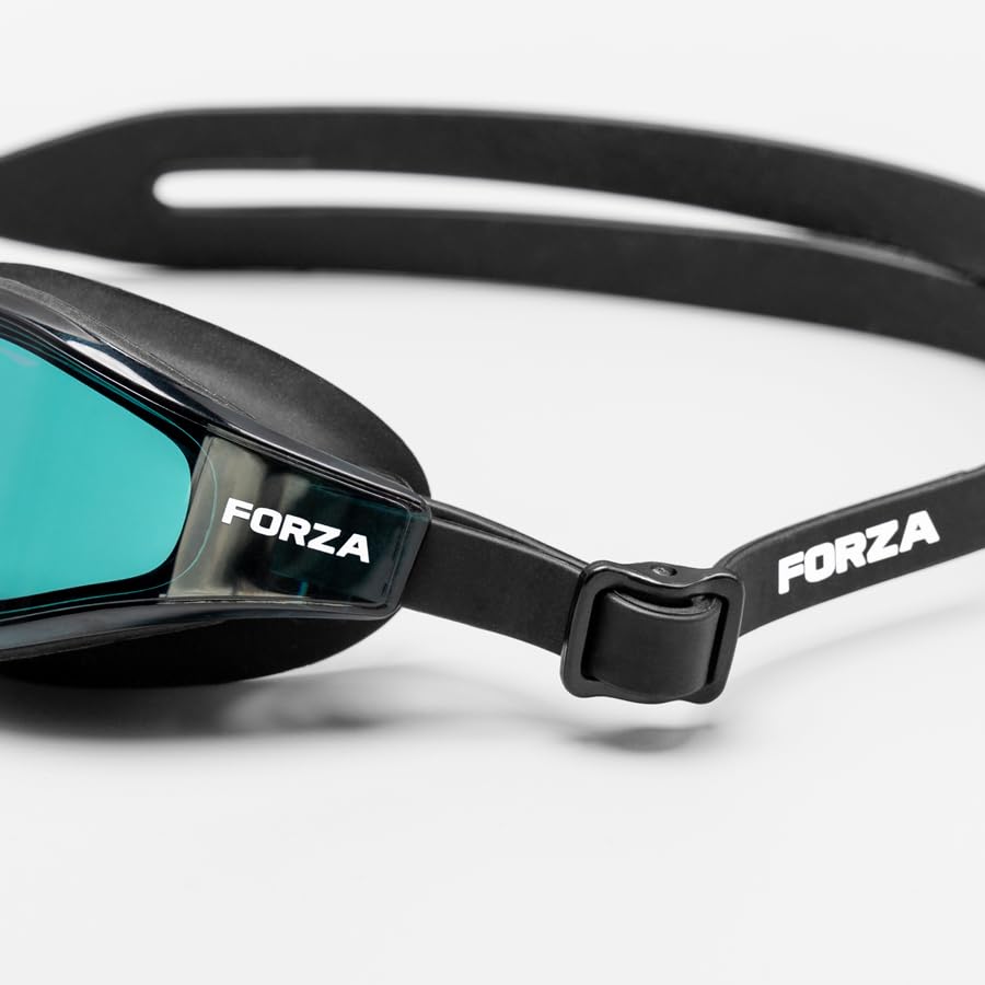 FORZA Schwimmbrille für Erwachsene Basic – Antibeschlag- und UV-Schutz – Auslaufsichere Schwimmbrille mit anpassbarer Passform
