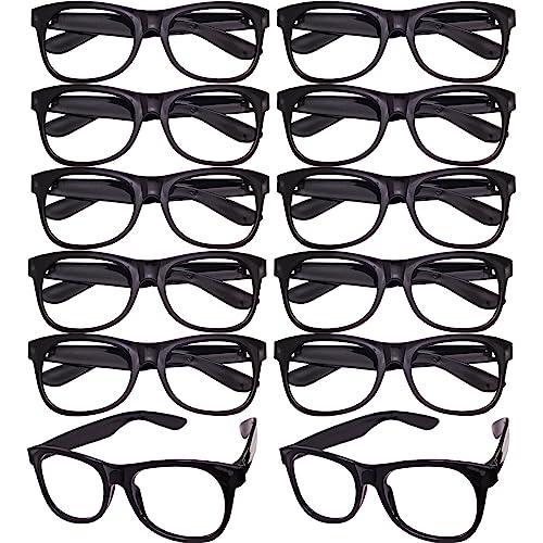 Generic 12 Pcs Platic Sunglasses Frame Bulk Costume Glasses Frame Only No Lens Christmas Gifts (Black), Fit most