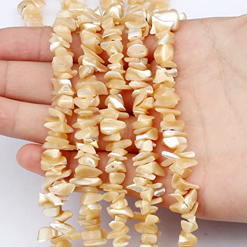 Image of 5-8mm Brown Mother of Pearl Natural Chip Stone Beads for Jewelry Making