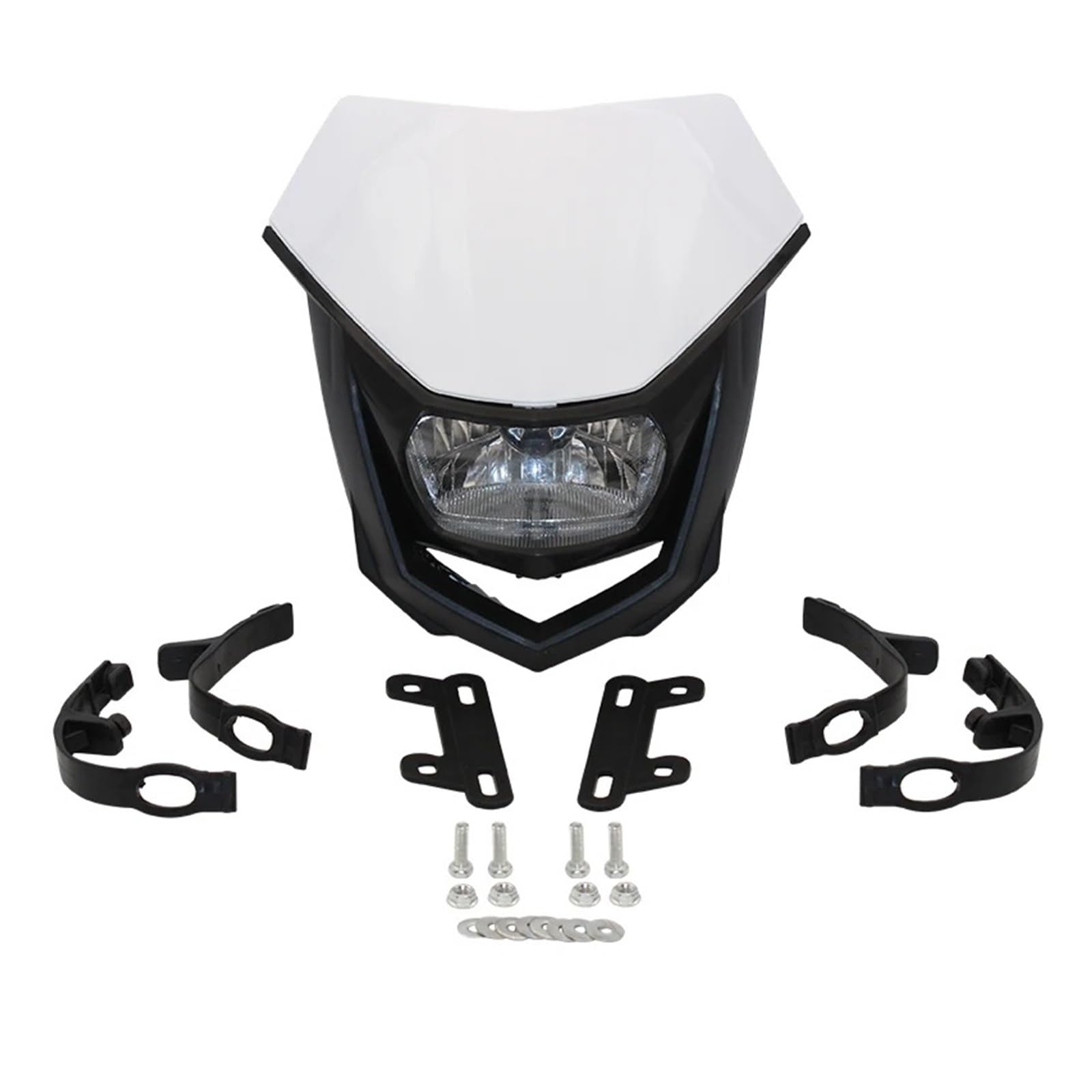 Gruppo Ottico Anteriore Moto Kit Modificato Per Motocicletta Universale 35W Faro H4 Piastra Maschera Carena Dirt Bike Faro(2)