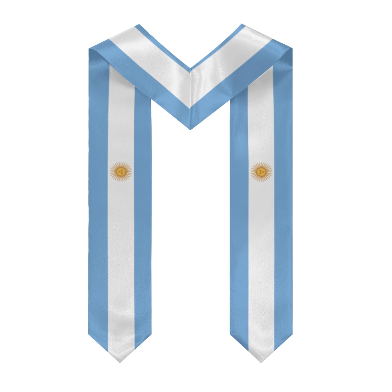 Argentina Argentinean Flag Graduation Stole Sash Shawl for Men Women Thickened V-Neck Scarf for International Students Teachers Study Aboard Graduate Gift 72 inches Unisex