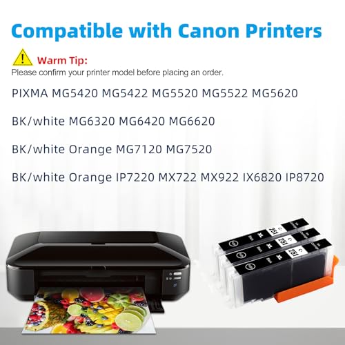 Image of CLI-251XL Black Ink Cartridges Replacement for Canon CLI-251 Compatible with PIXMA IX6820 MX920 IP8720 MG5520 MG5420 MG7520 MG7120 MG6320 IP7220 Printer (3 Black)
