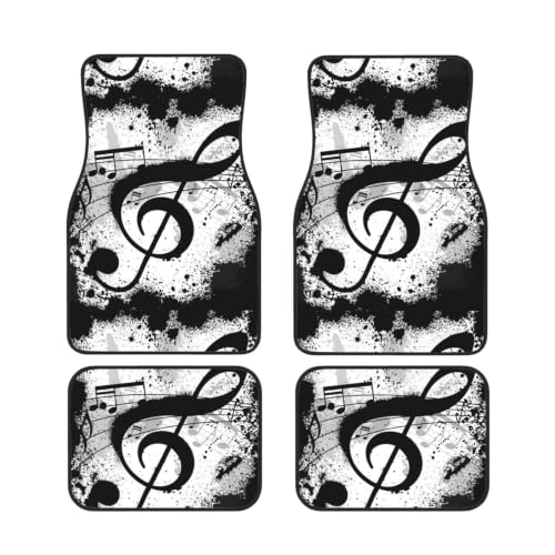 Alfombrillas de neopreno para coche con notas musicales antideslizantes