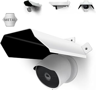Universal Security Camera Cover - Sun Rain Shield, Waterproof Protective Roof for Outdoor Dome, Bullet Cameras (White Alum...