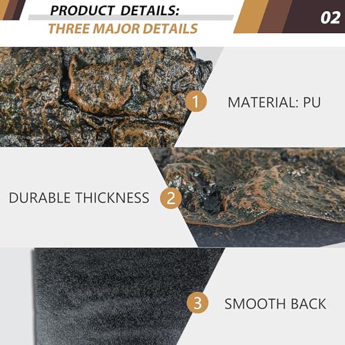 Image of 23.6x17.7in Rock Terrarium Background,3D Reptile Tank Background Board,Amphibian Stereo Backdrop Wall,Lizard Snake Gecko Spider Turtle Fish pet silo Background Decorative Panel(Yellow)