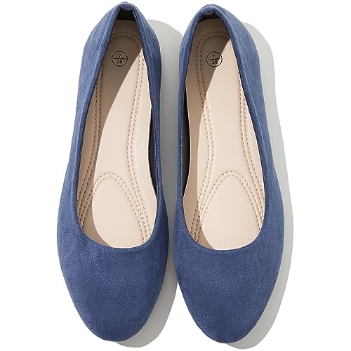 Image of Shupua Flats for Women Round Toe Black Ballet Flats Dressy Work Shoes